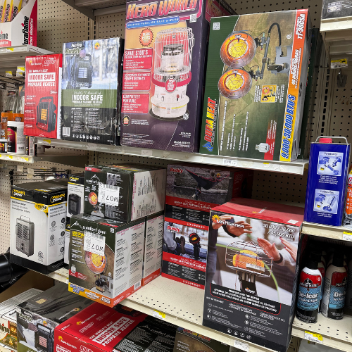 Heating units and supplies inside of Builders Supply Monteagle